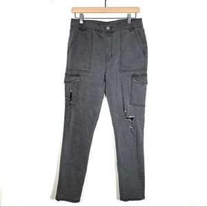 YMI dark charcoal gray black distressed high rise skinny jeans size 30